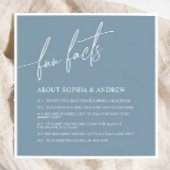 Dusty Blue Minimalist Fun Facts Wedding Napkins Servet