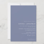 Dusty Blue Minimalist Layout Classic Wedding Kaart (Voorkant)
