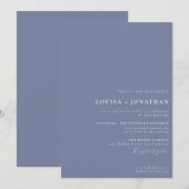 Dusty Blue Minimalist Layout Classic Wedding Kaart (Voorkant / Achterkant)