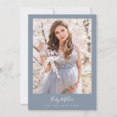 Dusty Blue Minimalist Modern Boho Baby shower Kaart (Achterkant)