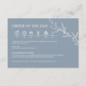 Dusty Blue Minimalist Modern Wedding Timeline Informatiekaartje (Voorkant)