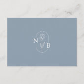 Dusty Blue Minimalist Modern Wedding Timeline Informatiekaartje (Achterkant)