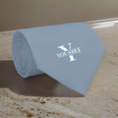 Dusty Blue Minimalist monogram Stropdas