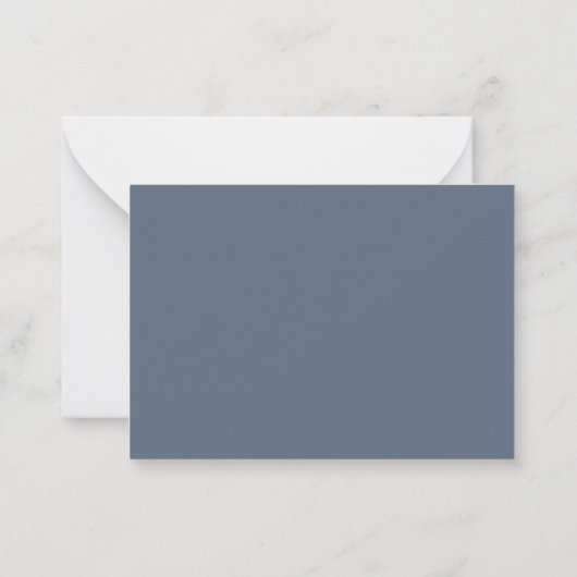 Dusty Blue Minimalist Monogram Thin & Thick Border Notitiekaartje (Achterkant)