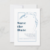 Dusty Blue Minimalist Romantic Save the Date (Voorkant)