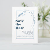 Dusty Blue Minimalist Romantic Save the Date (Staand voorkant)