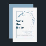 Dusty Blue Minimalist Romantic Save the Date<br><div class="desc">Minimalistische pampas gras ontwerp stoffig blauw slaan de datum kaarten</div>