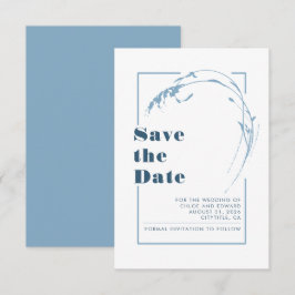 Dusty Blue Minimalist Romantic Save the Date