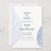 Dusty blue Minimalist Save the Date Invitation Kaart (Voorkant)