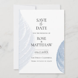 Dusty blue Minimalist Save the Date Invitation Kaart