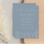 Dusty Blue Minimalist Save the Date Invitation Kaart