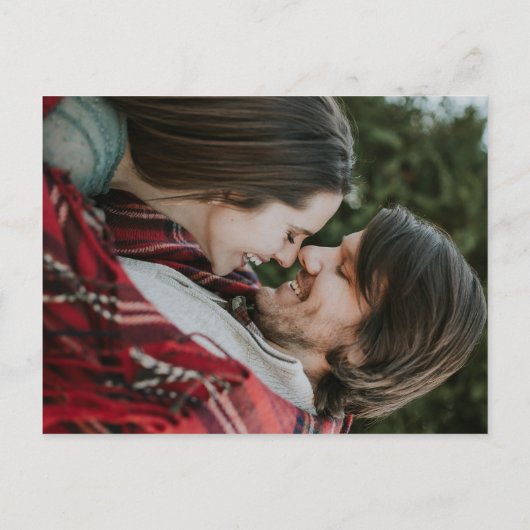 Dusty Blue Minimalist Save the Date Weduwfoto Uitnodiging Briefkaart (Achterkant)