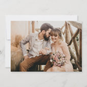 Dusty blue minimalist script 6 foto's bruiloft kaart (Achterkant)