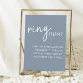 Dusty Blue Minimalist Script Douche Ring Hunt Poster