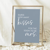Dusty Blue Minimalist Script Hoeveel Kussen Spel Poster