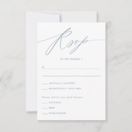 Dusty Blue Minimalist Script Response Kaart