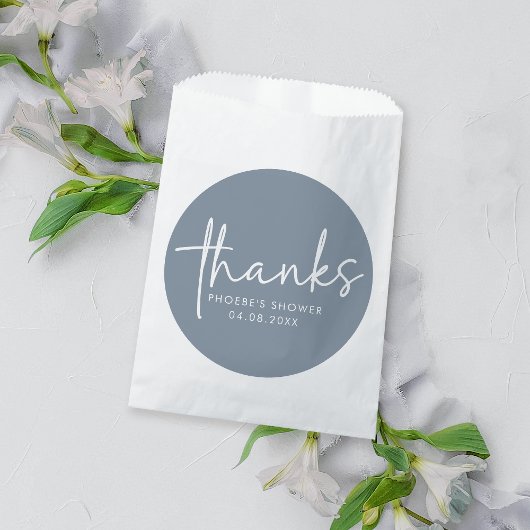 Dusty Blue Minimalist Script-Vrijgezellenfeest Bedankzakje