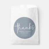 Dusty Blue Minimalist Script-Vrijgezellenfeest Bedankzakje (Voorkant)