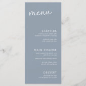 Dusty Blue Minimalist Script-Vrijgezellenfeest Menu (Voorkant)