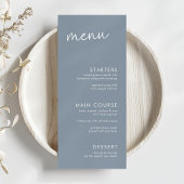 Dusty Blue Minimalist Script-Vrijgezellenfeest Menu