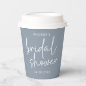 Dusty Blue Minimalist Script-Vrijgezellenfeest Papieren Bekers (Voorkant)