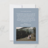 Dusty Blue Minimalist Thankful Script Wedding Bedankkaart (Achterkant)