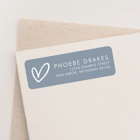 Dusty Blue Minimalist Vrijgezellenfeest retouradre Etiket