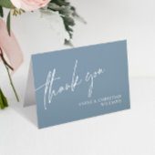 Dusty Blue Minimalist Weddenschap Hartelijk dank Bedankkaart