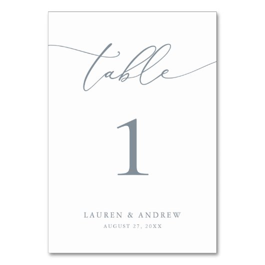Dusty Blue Minimalist Wedding | Aangepaste eveneme Kaart (Voorkant)