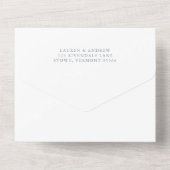 Dusty Blue Minimalist Wedding All In One Uitnodiging (Achterkant)