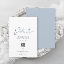 Dusty Blue Minimalist Wedding Details Kaart