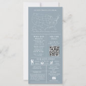 Dusty blue Minimalist Wedding Infographic Programm (Achterkant)