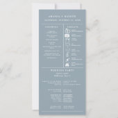 Dusty blue Minimalist Wedding Infographic Programm (Voorkant)
