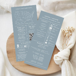 Dusty blue Minimalist Wedding Infographic Programm
