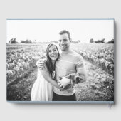 Dusty Blue Minimalist Wedding Personalized Gastenboek (Achterkant)