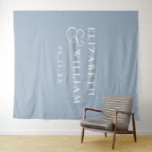 Dusty Blue Minimalist Wedding Photo Achtergrond Wandkleed (In Situ (horizontaal))