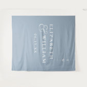 Dusty Blue Minimalist Wedding Photo Achtergrond Wandkleed (Voorkant (horizontaal))