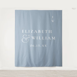 Dusty Blue Minimalist Wedding Photo Achtergrond Wandkleed