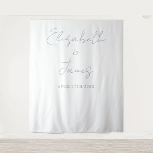 Dusty Blue Minimalist Wedding Photo Achtergrond Wandkleed