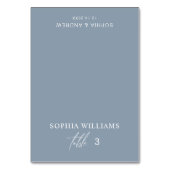 Dusty Blue Minimalist Wedding Place Card Kaart (Voorkant)