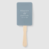 Dusty Blue Minimalist Wedding Programme Handwaaier (Voorkant)