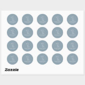 Dusty Blue Minimalist Wedding Ronde Sticker (Vel)