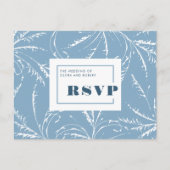 Dusty Blue Minimalist Wedding RSVP Briefkaart (Voorkant)