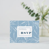 Dusty Blue Minimalist Wedding RSVP Briefkaart (Staand voorkant)