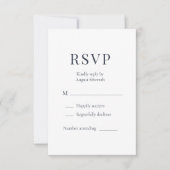 Dusty Blue Minimalist Wedding RSVP  Kaartje (Voorkant)