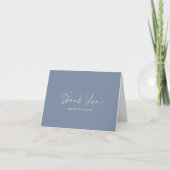 Dusty Blue Minimalist Wedding Thank You Card Bedankkaart (Voorkant)