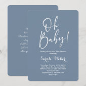Dusty Blue minimalistisch baby shower boy Kaart (Voorkant / Achterkant)