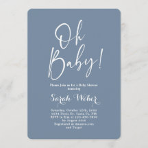 Dusty Blue minimalistisch baby shower boy