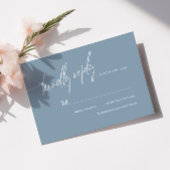 Dusty Blue Minimalistische Bruiloft RSVP Kaart