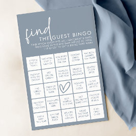 Dusty Blue Minimalistische Douche Gast Bingo Spel